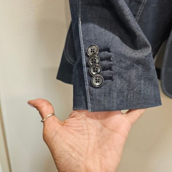 Michael Kors Mens Chambray Two Button Blazer Jacket, Blue, 42 Regular - Picture 4 of 12